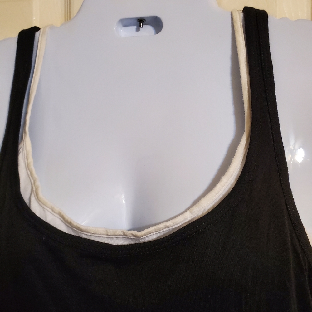 Two tanks Black, Metro7 & White, Norma Kamali combo